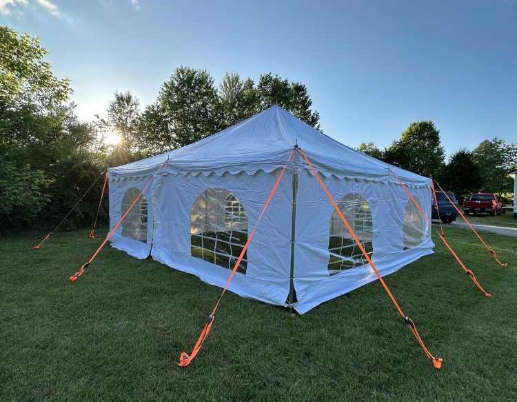 20'x20' pole tent with sidewalls